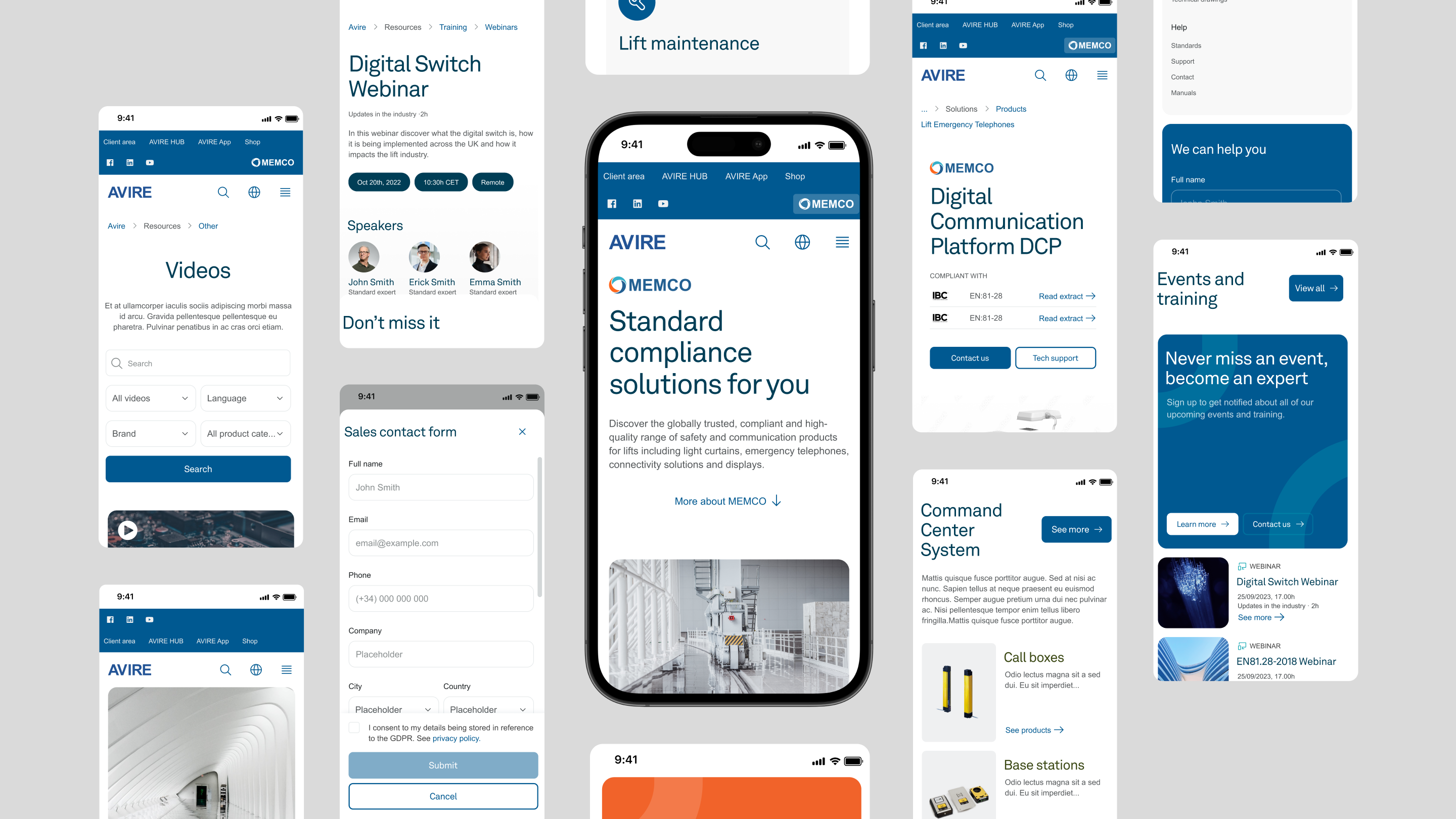 Avire — redesigned mobile experience across screens