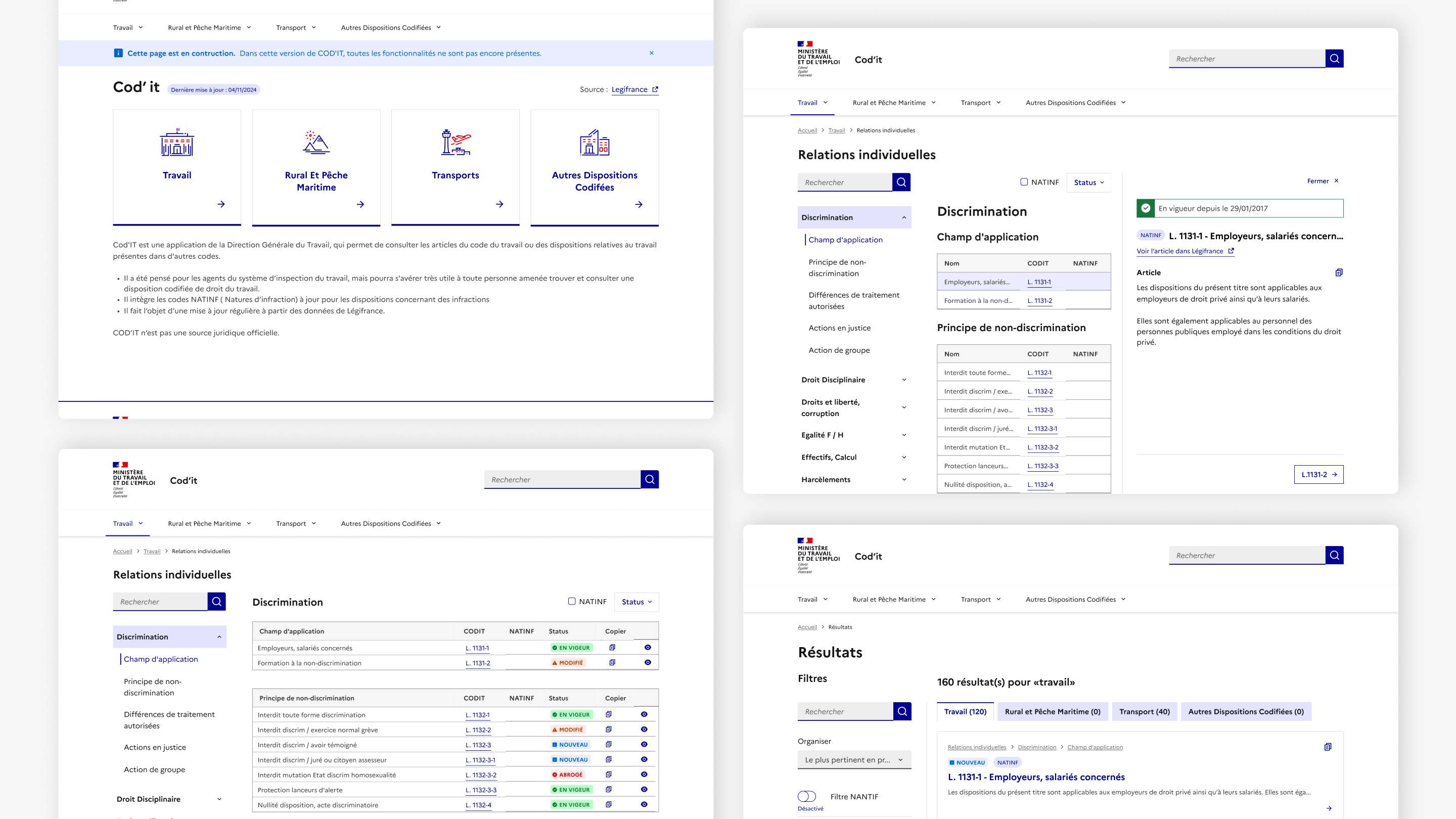 DNUM Accessibility Audit — multi-screen overview